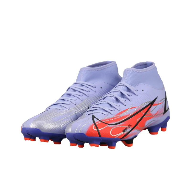 Nike Mercurial Superfly 8 Mg Kylian Mbappe Flames Purple Red Sole-2