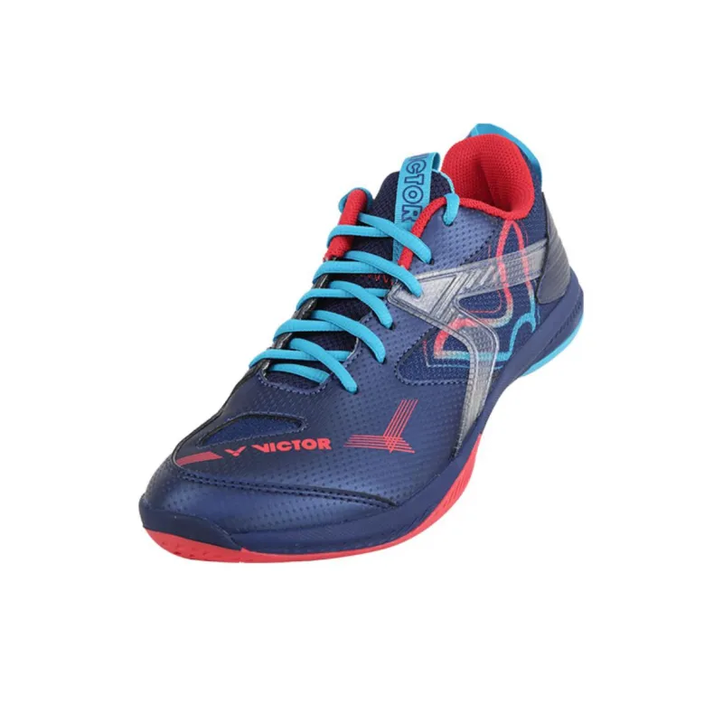 VICTOR Cushioning Anti Slip And Wear Resistant Breathable Coverage Low Top Badminton Shoes Unisex Dark Blue-2