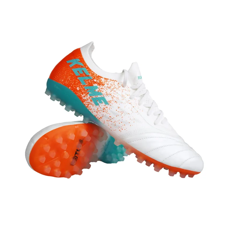 TLSS x KELME MG Rubber Short Studs Slip Resistant, Abrasion Resistant, Breathable Soccer Shoes Unisex White Blue Orange-3