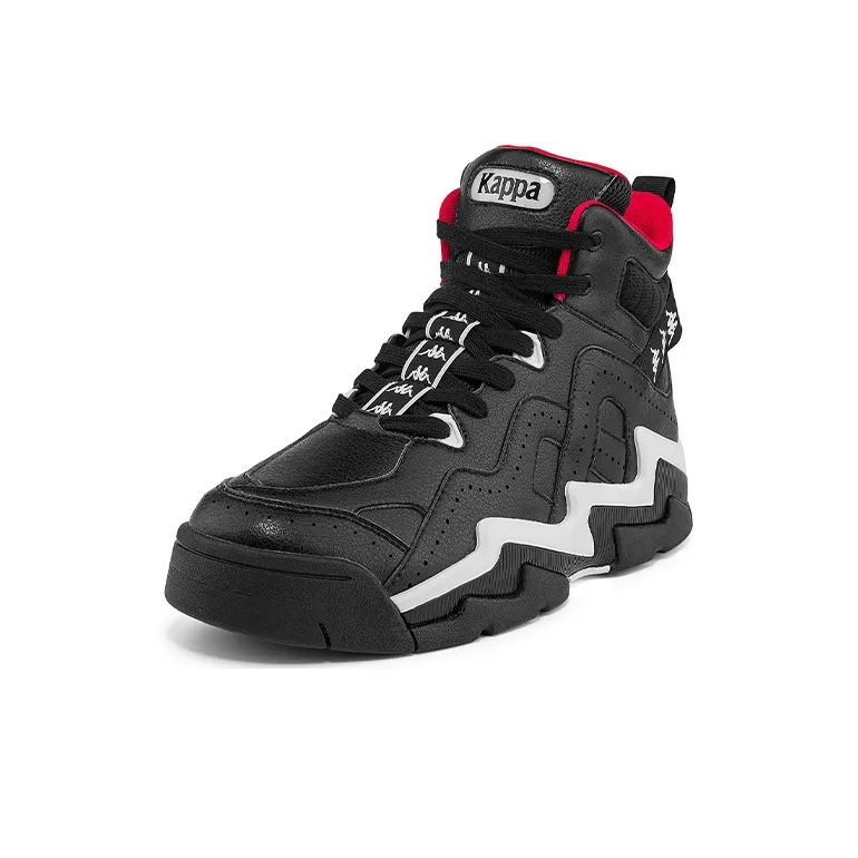 Kappa High Top Vintage Basketball Shoes Unisex Black-1