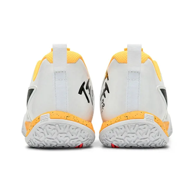 LiNing II Lite Cushioning Wear Resistant Low Top Badminton Shoes Unisex White Yellow-3
