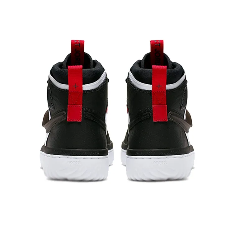 Jordan 1 High React Black White Gym Red-3