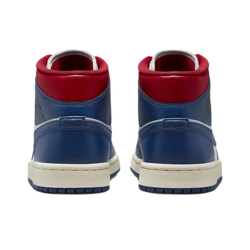 Jordan 1 Mid French Blue Gym Red Women's-4