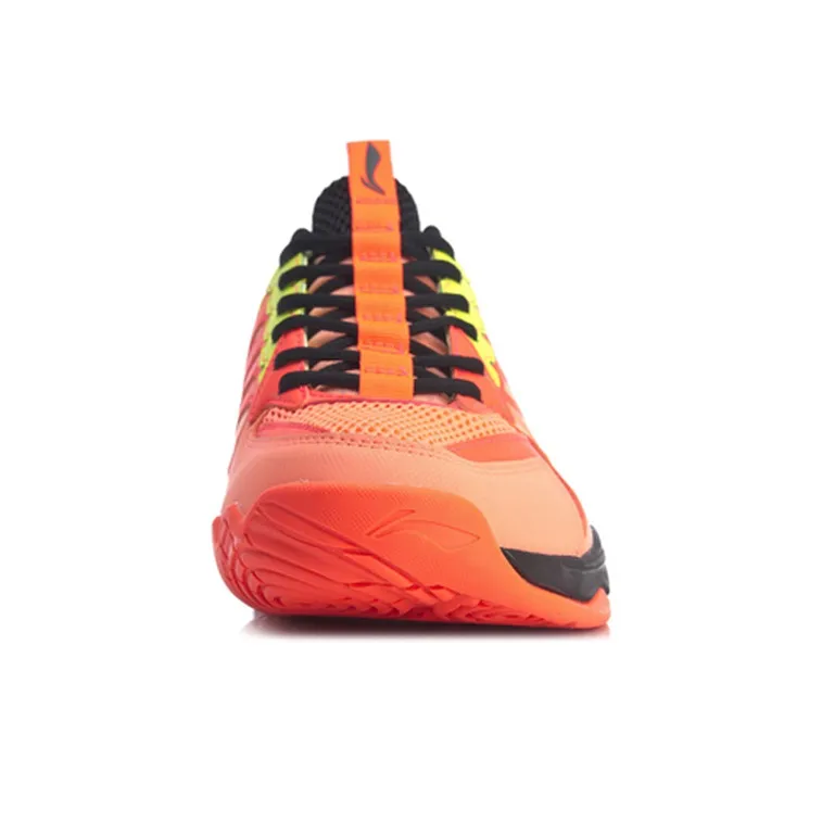 LiNing Battle Halberd 2 Lite Cushioning Slip Resistant Low Top Badminton Shoes Unisex Neon Light Orange-3