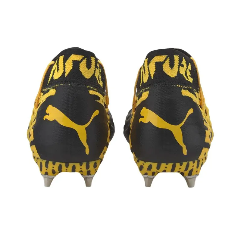 PUMA IC/IN Non-slip Lightweight Soccer Shoes Yellow Black-3