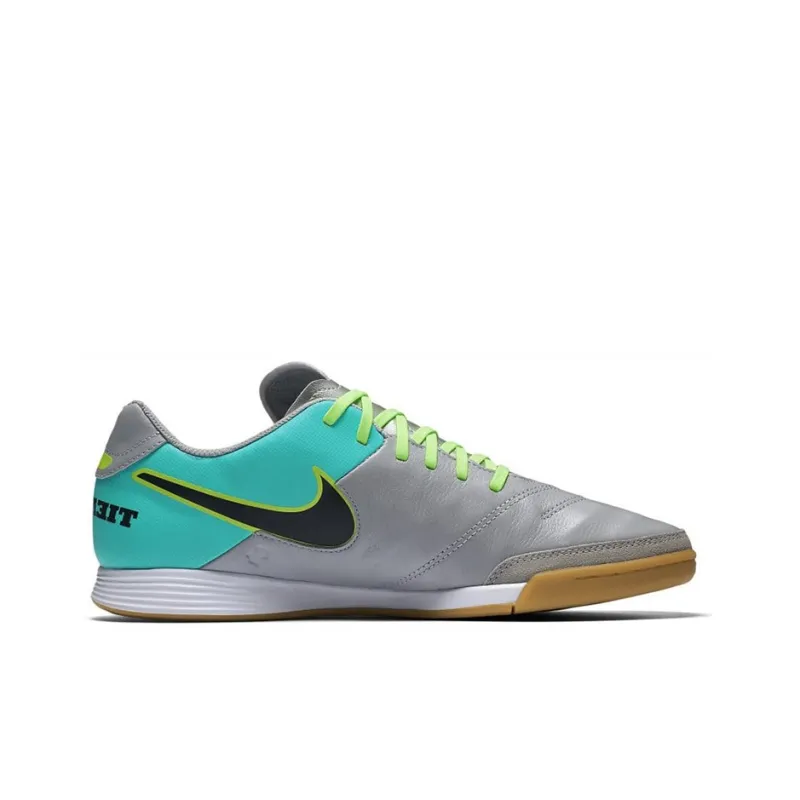 Nike Tiempo Genio 2 Soccer Shoes Men Low-Top Silver/Black/Green-1