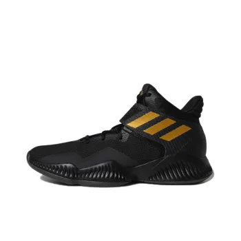Adidas Explosive Bounce 2018 Cushioning Anti-Slip And Wear-Resistant Mid-Top Vintage Basketball Shoes Men's Black Gold