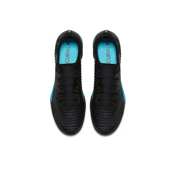 Nike TF Rubber Broken Studs Cushioning, Slip Resistant, And Abrasion Resistant Soccer Shoes Men's Black Blue-3
