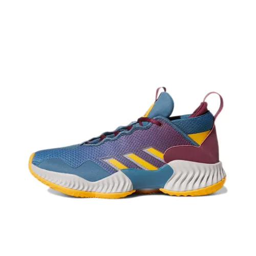 Adidas Court Vision 3 Vintage Basketball Shoes Men Mid-Top Indigo/Dark Red/Yellow