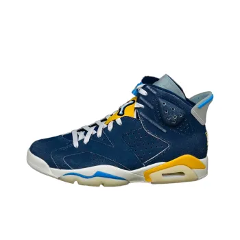 Jordan Air Jordan 6 Marquette PE Cushioning Anti Slip And Wear Resistant Mid Top Vintage Basketball Shoes Men's Blue