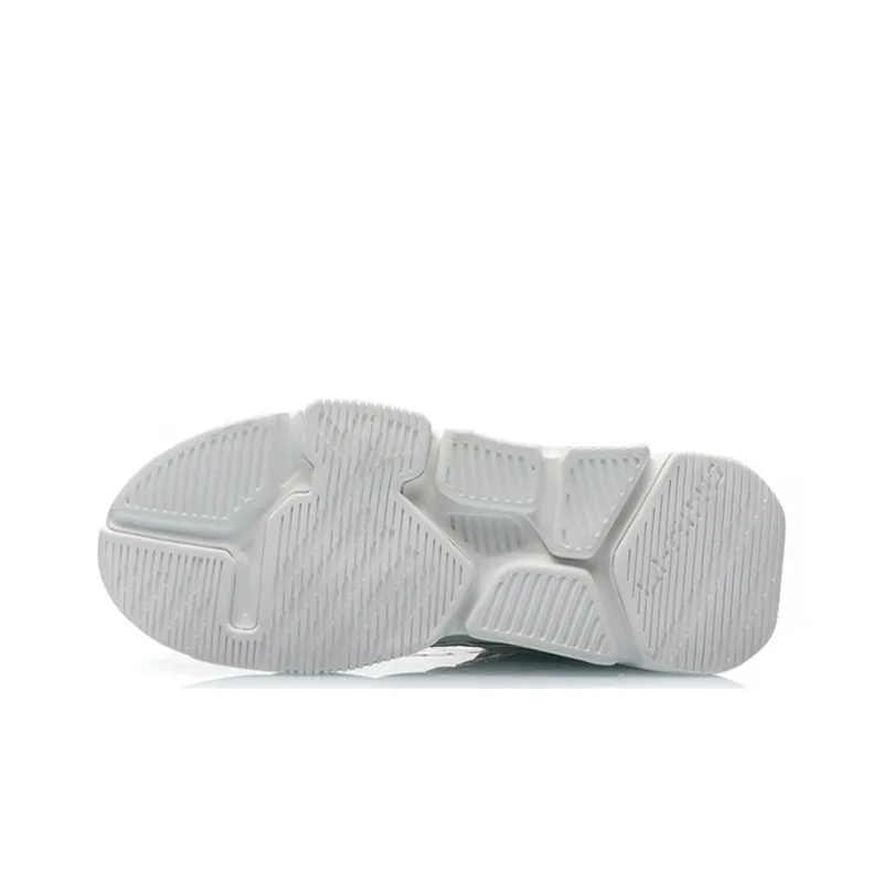 LiNing Tracing Collection Wending Durable Breathable High Top Vintage Basketball Shoes White-3