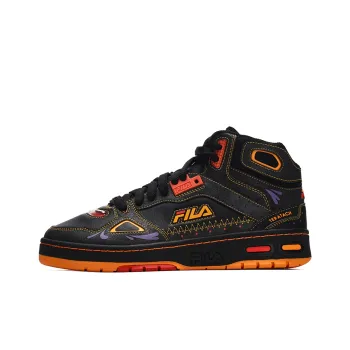 FILA FUSION Teratach Pack Anti Slip Wear Resistant Mid Top Vintage Basketball Shoes Women's Purple Black