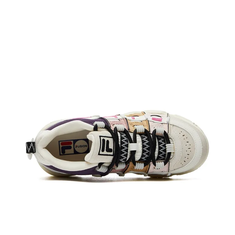 FILA FUSION Ade Vintage Basketball Shoes Women's Low Top Papyrus/Nostalgic Purple-2