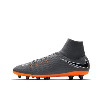 Nike AG Rubber Short Studs Cushioning Anti-Slip And Wear-Resistant Soccer Shoes Men's Gray Black Orange