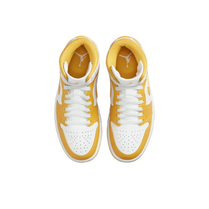 Jordan 1 Mid White University Gold Women's-3