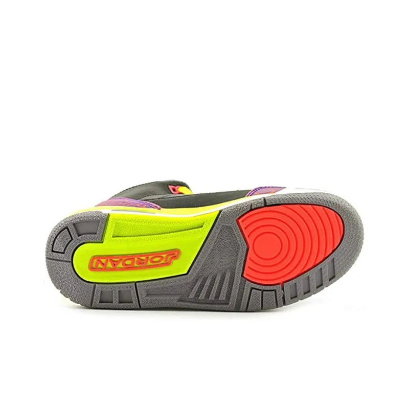 JORDAN 3 Retro Black Atomic Red Volt GS-4