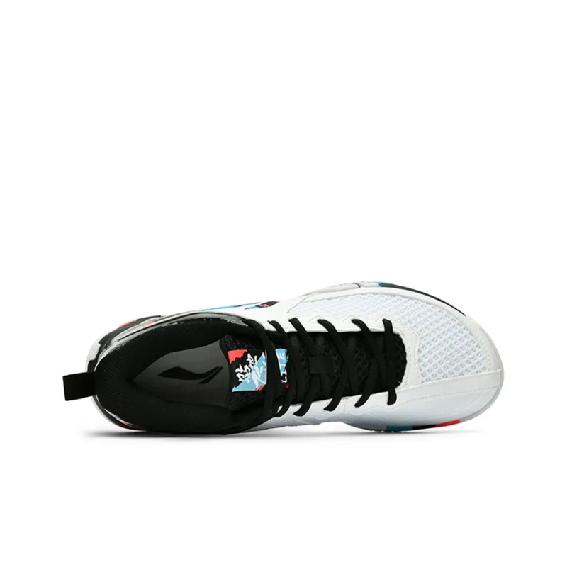 LiNing Shock Absorbers With Slip Resistant And Abrasion Resistant Properties Low Top Badminton Shoes Unisex White-2