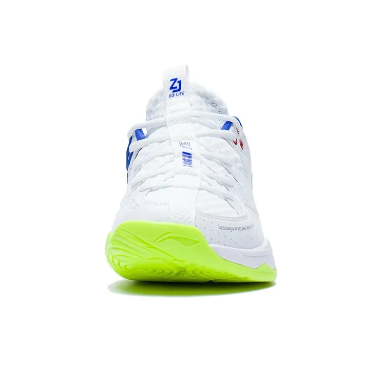 LiNing Battle Halberd Ⅲ LITE Cushioning Anti-Slip And Wear-Resistant Low-Top Badminton Shoes Unisex White Blue-3