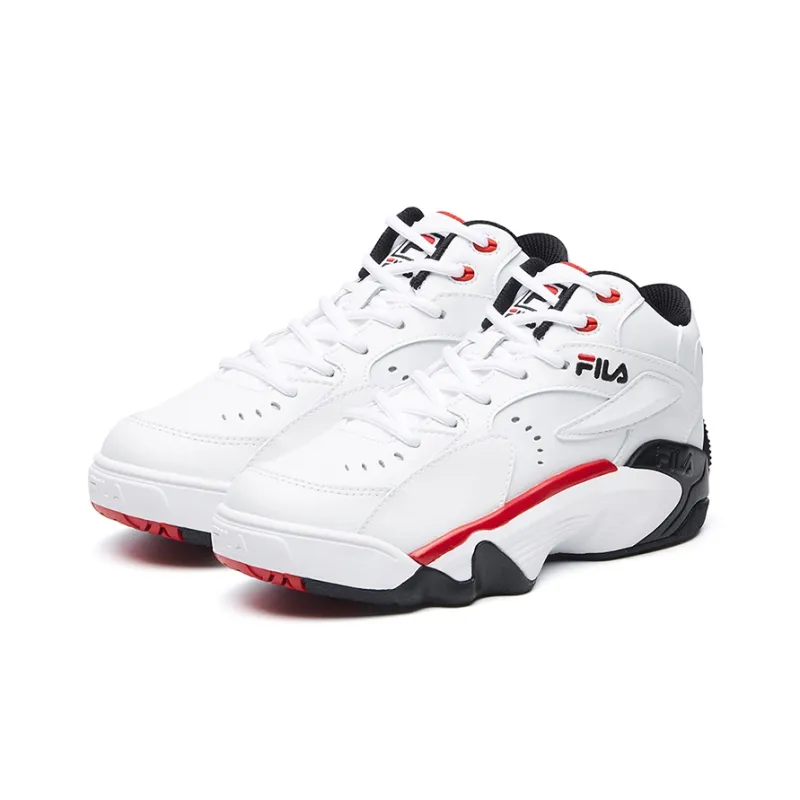FILA Janball Mid Retro White/Black/Red Women's-2