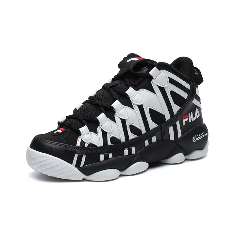 FILA HERITAGE BASKETBALL Cushioning Anti Slip And Wear Resistant Low Top Vintage Basketball Shoes Women's Black White-1