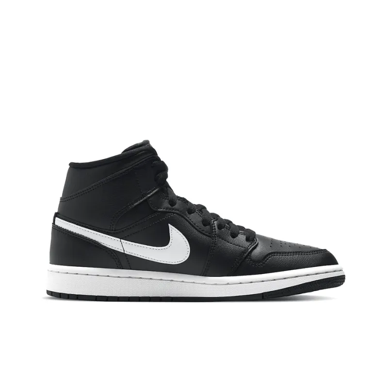 Jordan 1 Mid Black White Women's-1