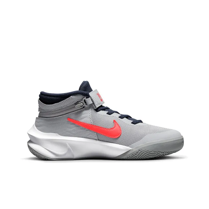 Nike Team Hustle D 10 FlyEase 'Gray Red' GS-1