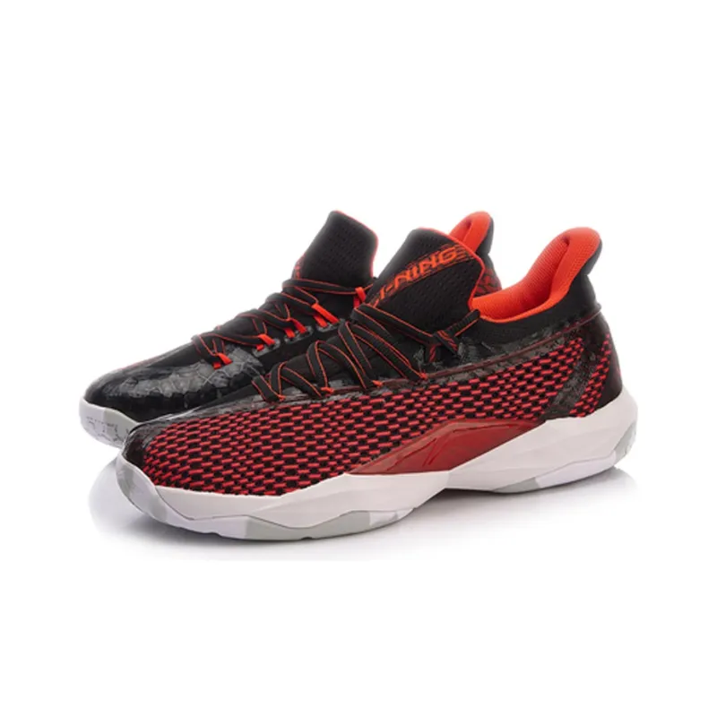 LiNing Low-Top Badminton Shoes Unisex Black Red-2