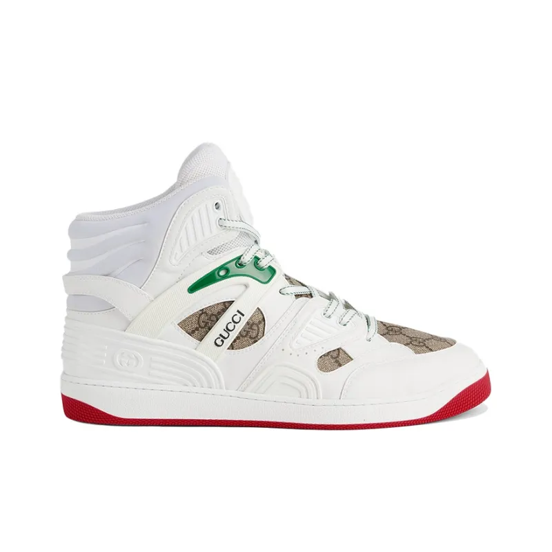 GUCCI Basket High Shoes White Demetra Red-1