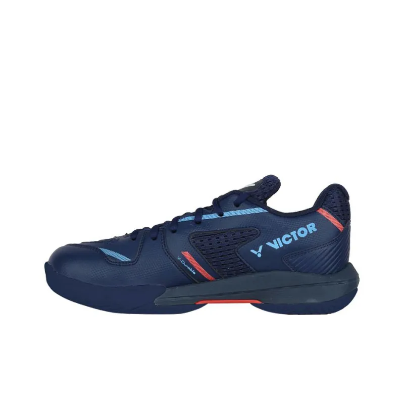 VICTOR Cushioned Slip-Resistant Abrasion-Resistant Low-Top Badminton Shoes Unisex Navy Blue-1