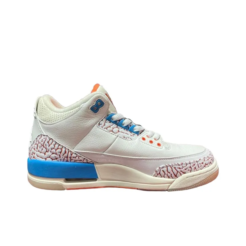 Jordan Air Jordan 3 Vintage Basketball Shoes Men Mid Top White Red Blue-1
