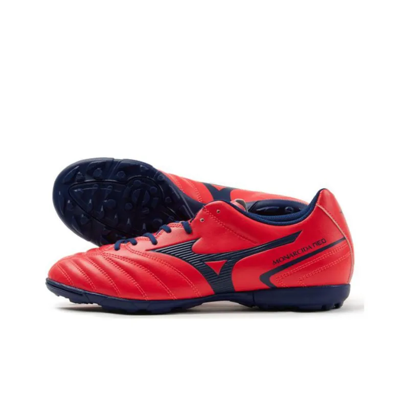 Mizuno Monarcida TF Rubber Broken Studs Durable Breathable Soccer Shoes Men's Red Blue-3