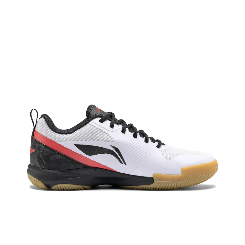 LiNing CS16 Anti Slip Wear Resistant Low Top Badminton Shoes Unisex White Black Red-1