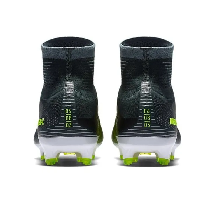 Nike Mercurial Superfly 5 FG Rubber Long Studs Cushioning Anti Slip And Wear Resistant Soccer Shoes Men's Black Green-3