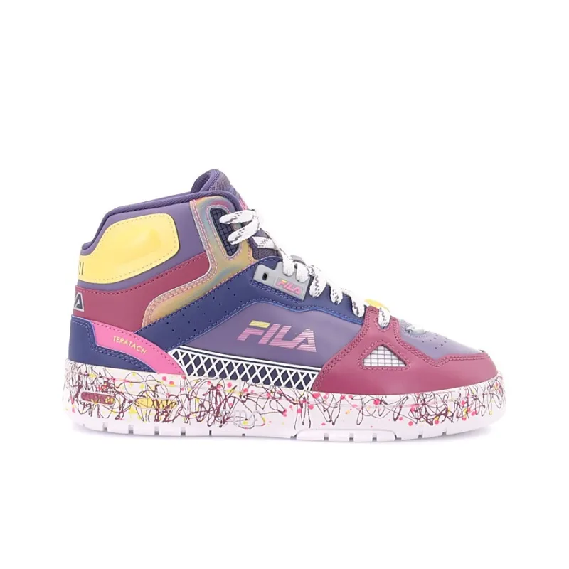 FILA FUSION Teratach Vintage Basketball Shoes Women's Mid Top Blue/Purple-1
