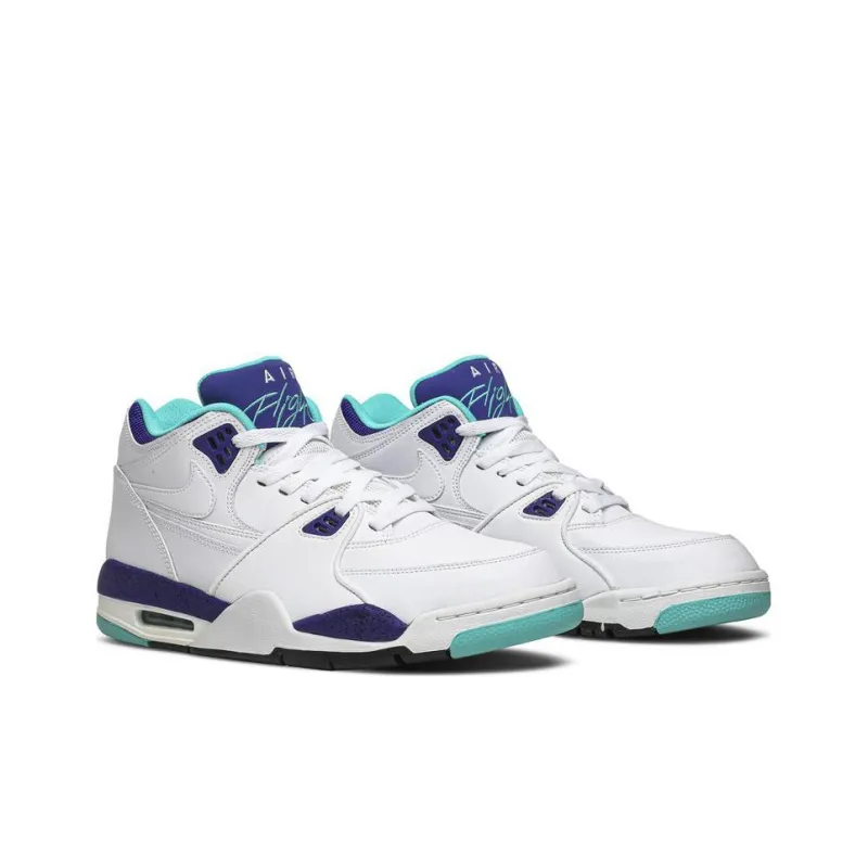 Nike Air Flight 89 'Grape' Cushioned Slip Resistant Mid Top Vintage Basketball Shoes Men's White Blue-2