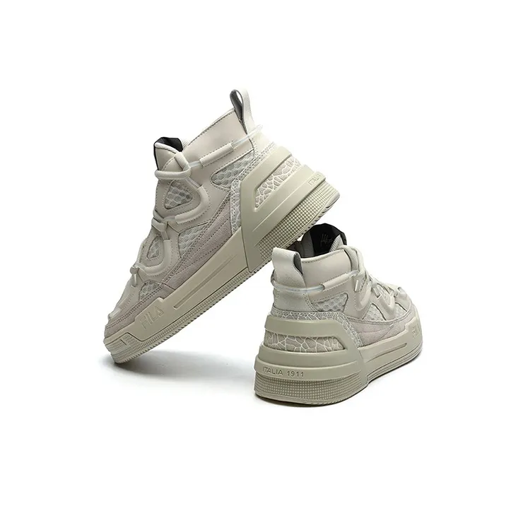 FILA High Top Retro Basketball Shoes Gray-3