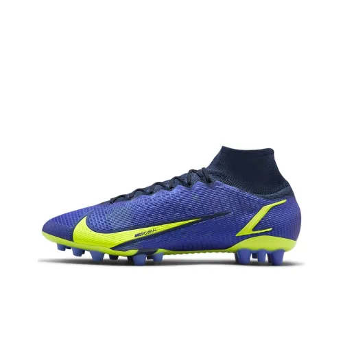 Nike Mercurial Superfly 8 Soccer Shoes Men Mid-Top Blue