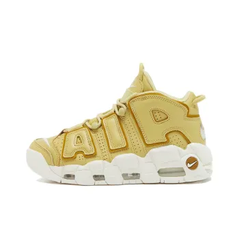 Nike Air More Uptempo 'Gold Tan White' Durable Breathable Mid Top Vintage Basketball Shoes GS Yellow White
