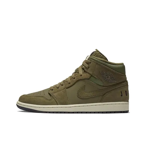 Jordan 1 Mid Olive Canvas 2018