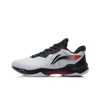LiNing Thunder Series Cushioning, Slip Resistant, Abrasion Resistant, Breathable Low Top Badminton Shoes Black White