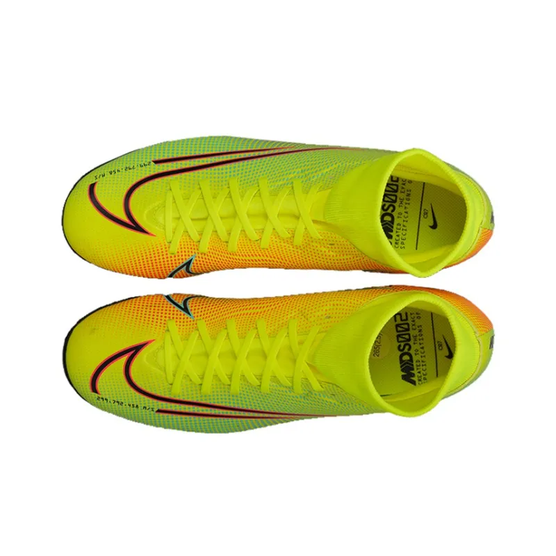 Nike Mercurial Superfly 7 TF Rubber Broken Studs Wear Resistant Soccer Shoes Men's Lemon-3