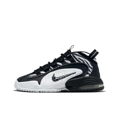 Nike Air Max Penny 1 Cushioning Anti Slip And Wear Resistant Mid Top Vintage Basketball Shoes Black