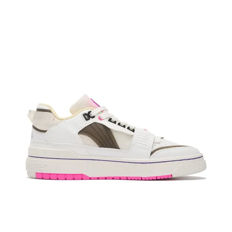 LiNing Rookie Cushioning Anti Slip And Wear Resistant Low Top Vintage Basketball Shoes Women's Ecru-1