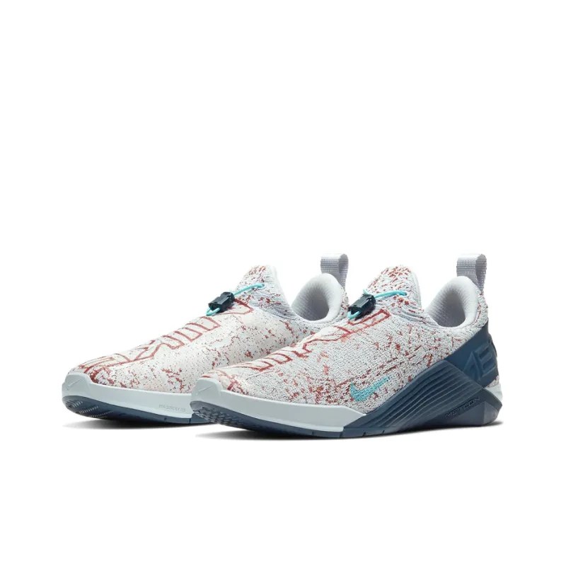 Nike React Metcon Cushioned Slip-Resistant Low-Top Training Shoes Unisex Beige White Blue-2