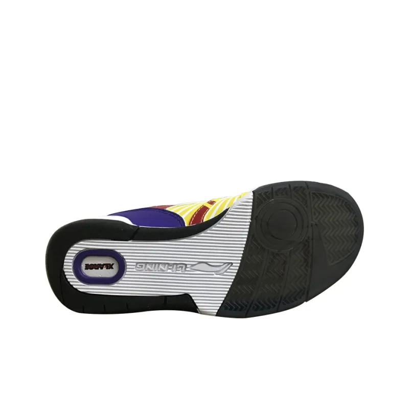 LiNing 937 X Large High Top Vintage Basketball Shoes Women's Yellow Purple-3