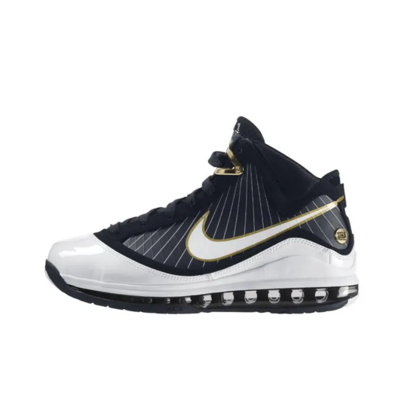 Nike LeBron 7 Black/White Metallic Gold-0