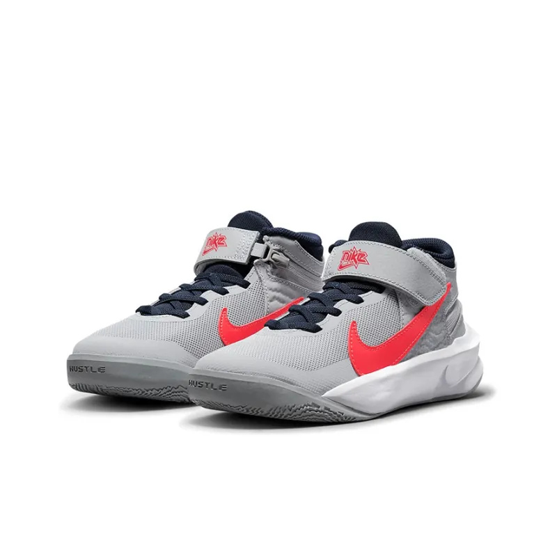 Nike Team Hustle D 10 FlyEase 'Gray Red' GS-2