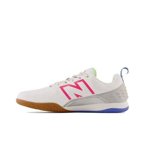 New Balance NB Fresh Foam Audazo V6 Pro IN Anti Slip Wear Resistant Soccer Shoes White Pink Blue