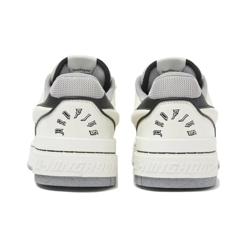 LiNing Rookie 2 Anti Slip And Wear Resistant Breathable Low Top Vintage Basketball Shoes White Gray-2