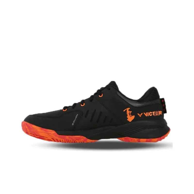 One Piece x VICTOR Anti Slip Wear Resistant Low Top Badminton Shoes Unisex Black-1